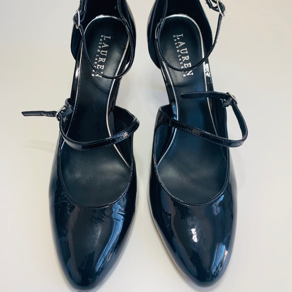 Ralph Lauren Raquel Black Leather Pump size 11